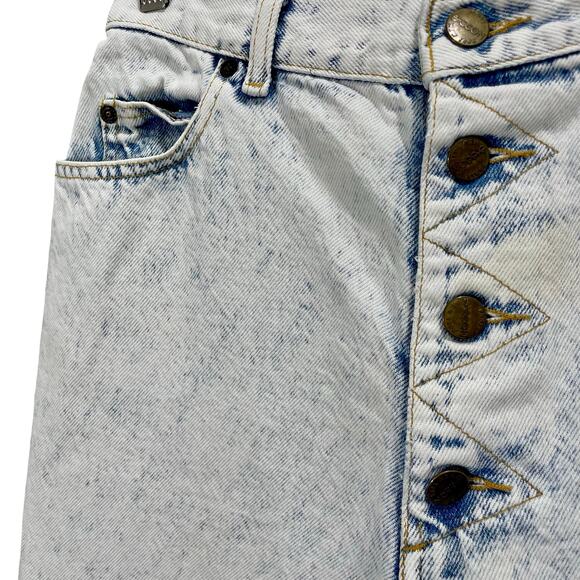 VTG 80s Sasson Light Wash Denim Jeans Button-Fly High Waisted Tapered 29" Waist - Picture 8 of 12